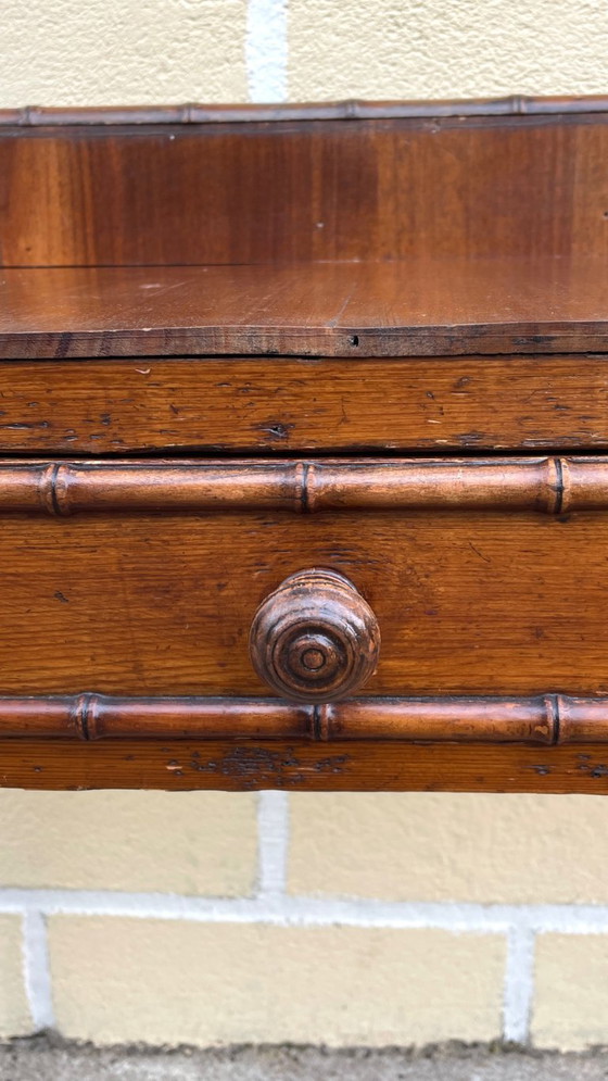 Consolebureau uit de jaren 1900, ook wel bekend als bamboe bureau. – Wood (photo 28 of 30)