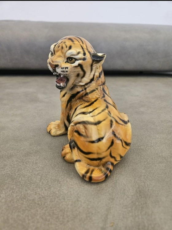 Image 1 of Tiger figurine porcelain by Ronzan Italy ~1950