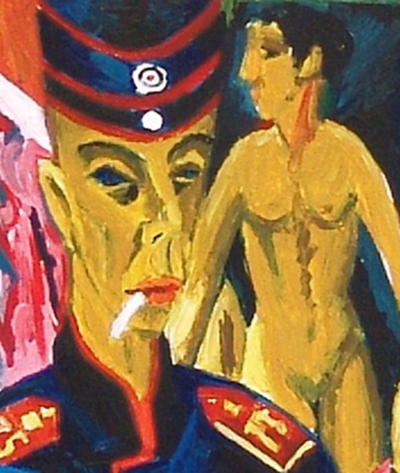 Image 1 of Autoportrait en soldat - Autoportrait avec autoportrait d'Ernst Ludwig Kirchner