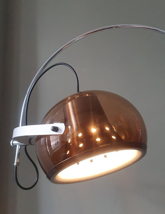 Vintage Dijkstra adjustable wall light, Space Age arc lamp, Dijkstra Lampen, Chrome, Metal, Brown (photo 3 of 15)