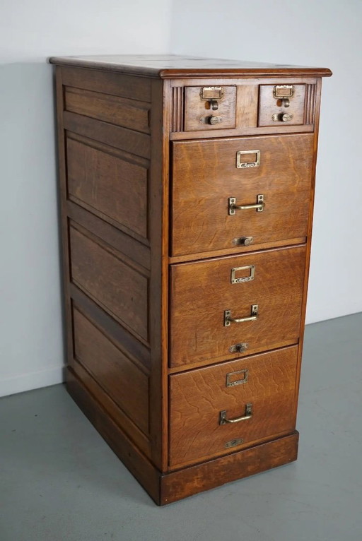 French oak pharmacy cabinet / filing cabinet, 1920s/30s