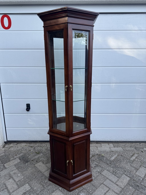 Beautiful wooden 6 corner glass display case display cabinet