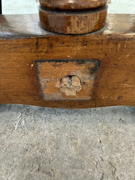 Consolle / tavolino in legno massello antico con ferro battuto – ca. 1900 – Console, Wood, Iron (photo 5 of 15)