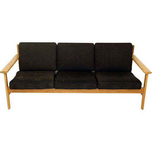 Vintage 3-Sitzer Sofa aus Eichenholz, Schweden 1960