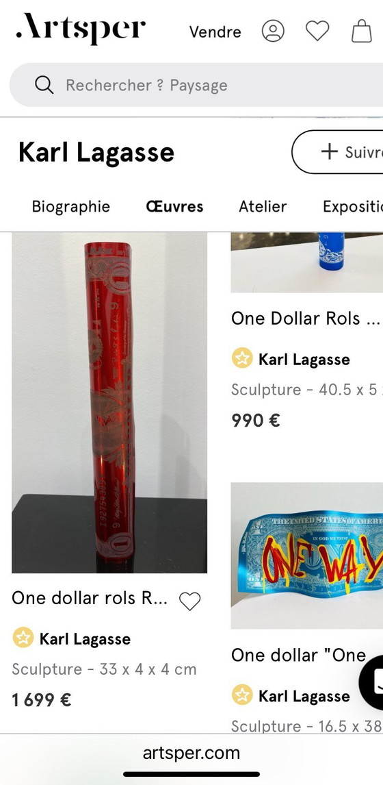 Image 1 of One Dollar Rols Red USA - Karl Lagasse