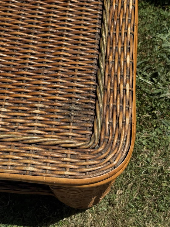 Geflochtener Rattan-Couchtisch - 1970er Jahre – Couchtische, Korbgeflecht, Vintage (photo 2 of 13)