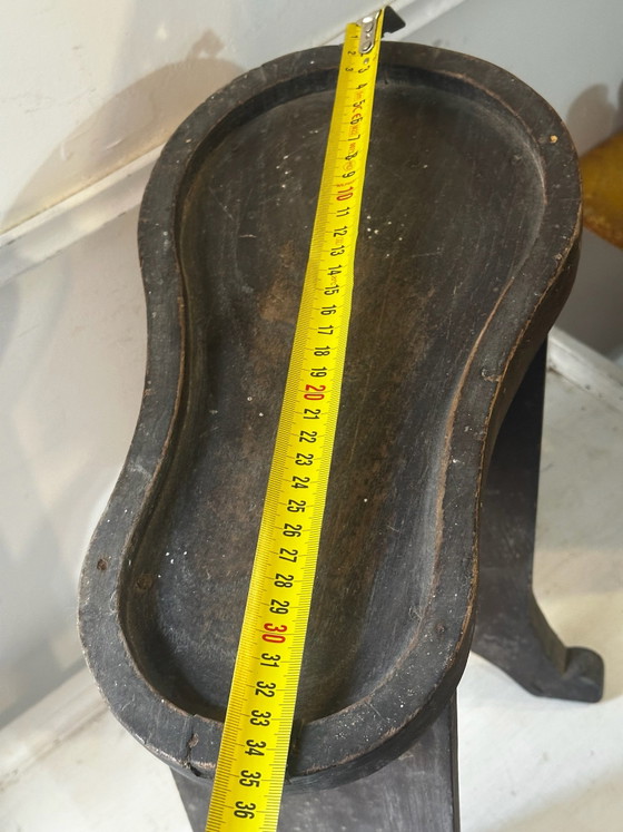 Old wooden shoeblack's footrest, late 19th early 20th century, Decorative Objects, Brown (photo 12 of 14)