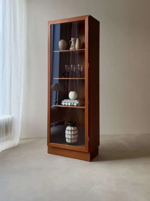 Omann Jun teak display cabinet 1960s Danish design