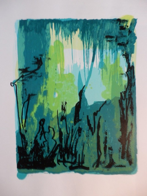 Carry Tefsen Gr Serigrafia Green Forest Firmata a mano