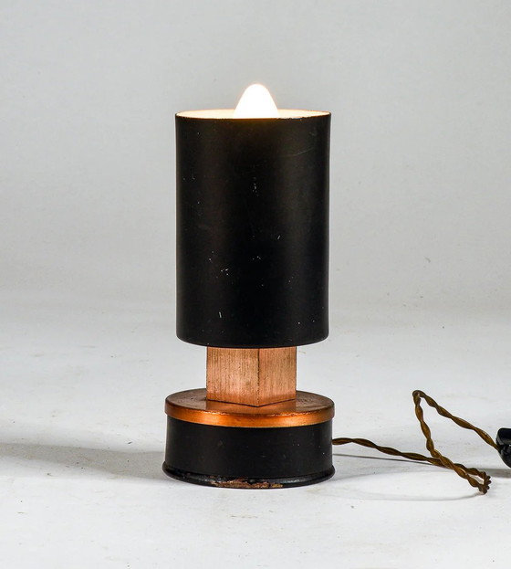 Lampada da Tavolo Orientabile in Metallo Verniciato Nero e Rame Funzionante, Italia 1970 – Lampade da tavolo (photo 3 of 8)
