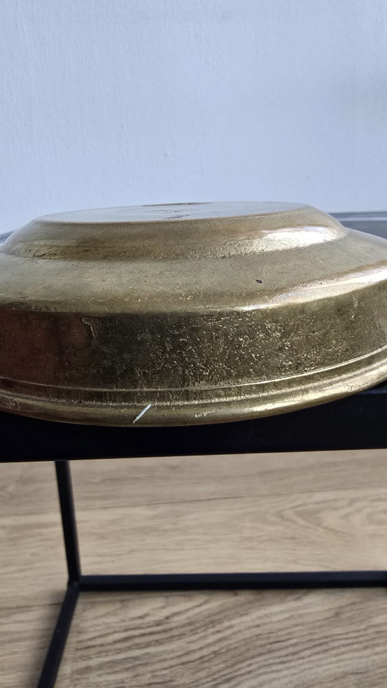 Vintage Solid Brass Studio Bowl – Signed Artisan Piece (1950s–1970s) (photo 11 of 15)