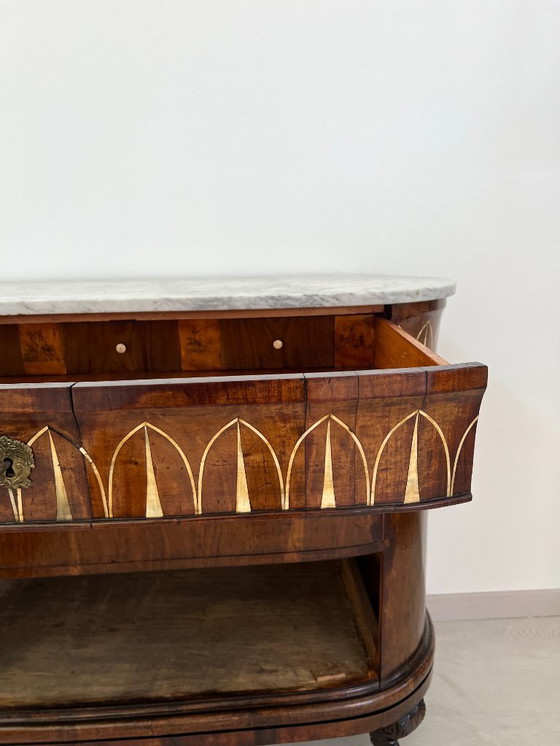 Image 1 of Cassettone - Noce - Comò con specchiera