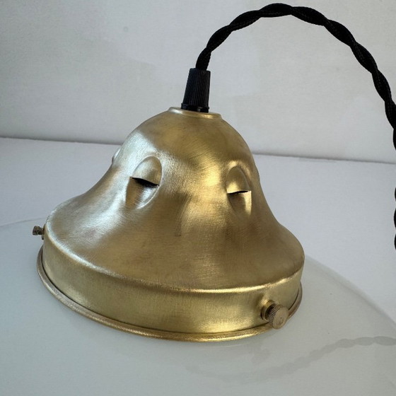 Image 1 of SOSPENSIONE OPALINE ANTICA XL 26 CM VINTAGE