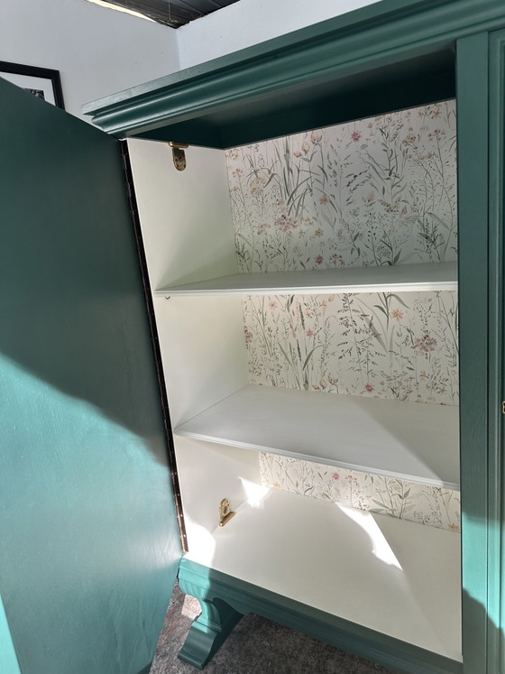 Vintage Cabinet No. 03 | Buffet in Hollywood Regency style | Handcrafted in elegant emerald green | Unique (photo 7 of 8)