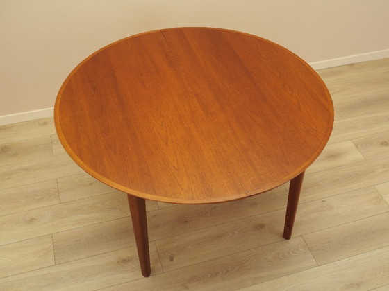 Image 1 of Round teak table, Danish design, 1960s, manufacturer: Gudme Møbelfabrik, designer: Ole Hald