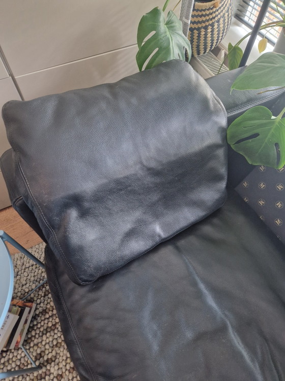Schwarzes Leder Machalke Sofa – 2 Sitzer Sofas, Leather (photo 3 of 5)