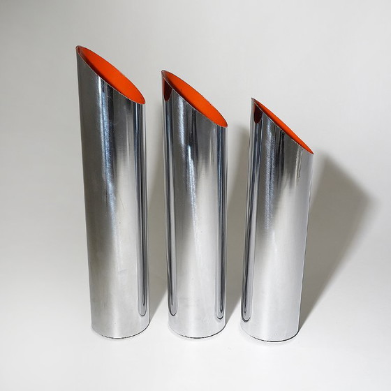 3 chrome-plated metal umbrella stands, 1970s (photo 7 of 13)