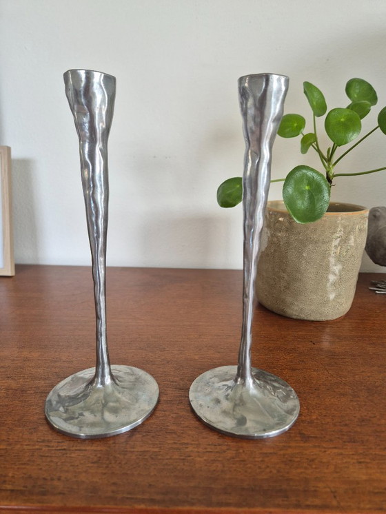 Image 1 of 2 chandeliers vintage en aluminium de design danois