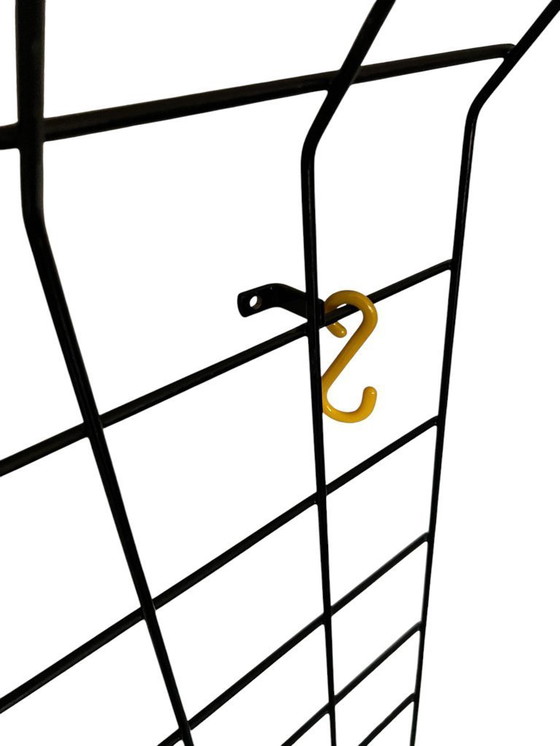 Image 1 of Mid - Century string coat rack by Karl Fichtel - Drahtwerke Erlau AG Aalen - free-floating wall coat rack - ca. 1950s