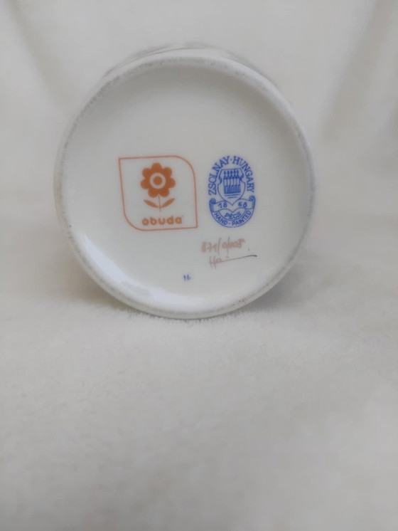 Image 1 of Vase à orchidées peint à la main Zsolnay