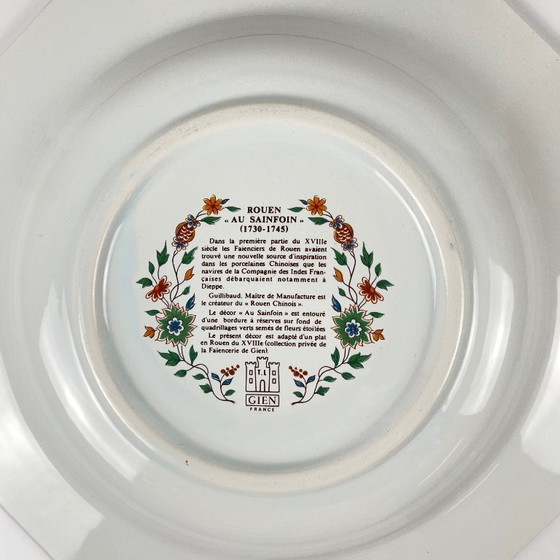 Image 1 of Gien-Rundschale, halbhohl, Muster Rouen Esparsette, 1990