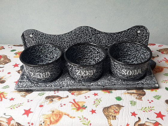 Image 1 of Enamel sand soap soda rack