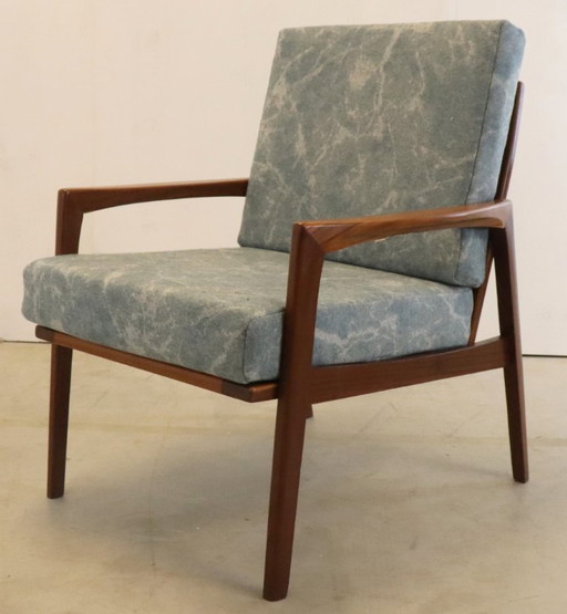 Vintage fauteuil easy chair stoel nieuw gestoffeerd 'Mettman' 