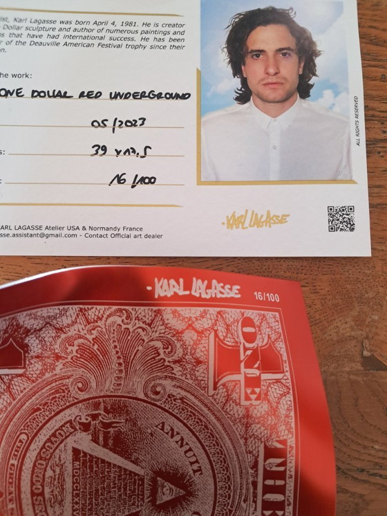 Image 1 of Karl LAGASSE - One Dollar Red Underground - Sculpture métal