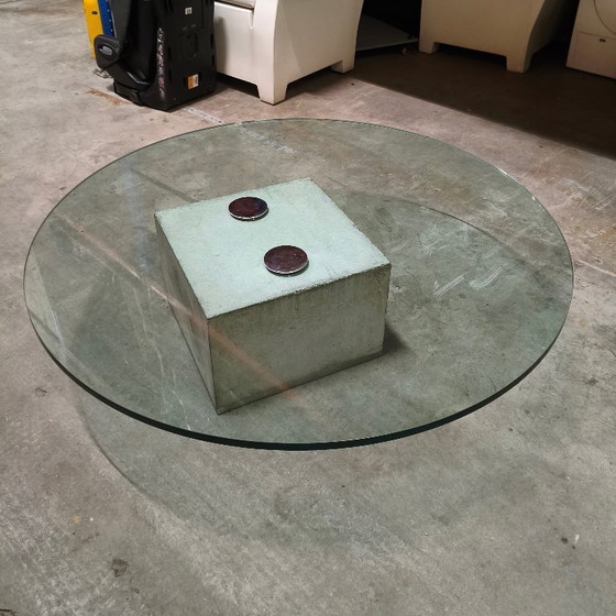 Image 1 of Sergio & Giorgio Saporiti 'Sapo' Coffee Table in Concrete and Glass