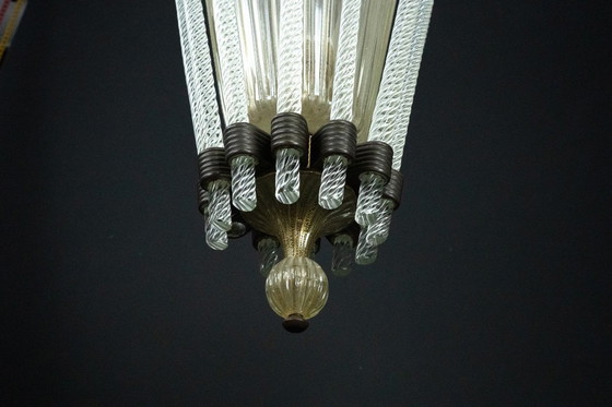 Image 1 of Raro lampadario in vetro di Murano Art Déco di Archimede Seguso, Italia, anni '30