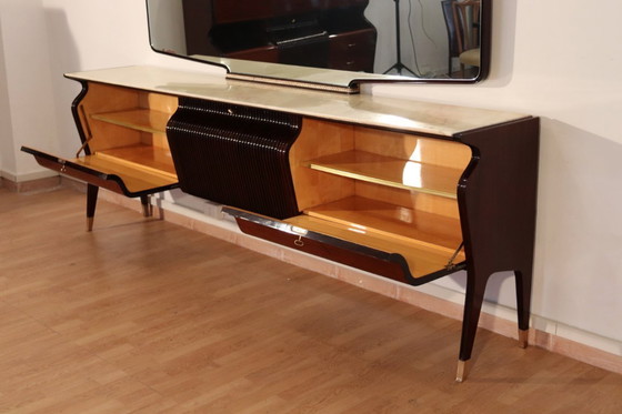 Image 1 of Credenza di metà secolo di Osvaldo Borsani, mogano, palissandro e onice, Italia, anni '50