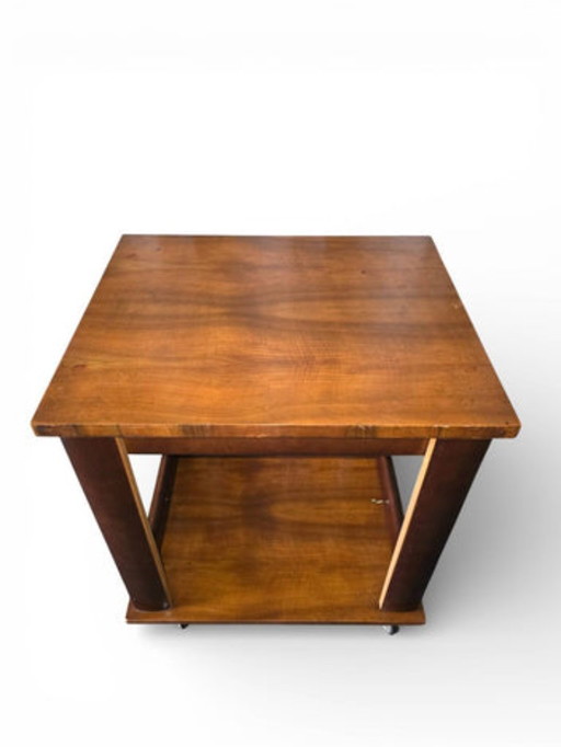 Art Deco houten bijzettafel/serveerwagen op wielen – Wood (photo 2 of 5)