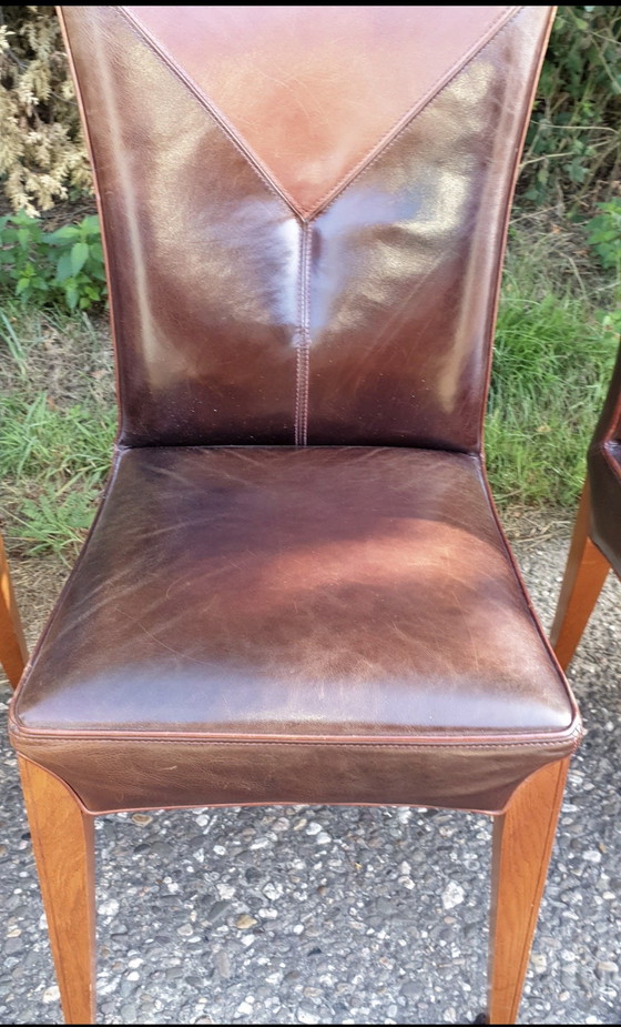 Image 1 of 6 mol en Geurts lederen eettkamer stoelen 