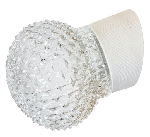 Vintage White Porcelain Wall Light, 1970s