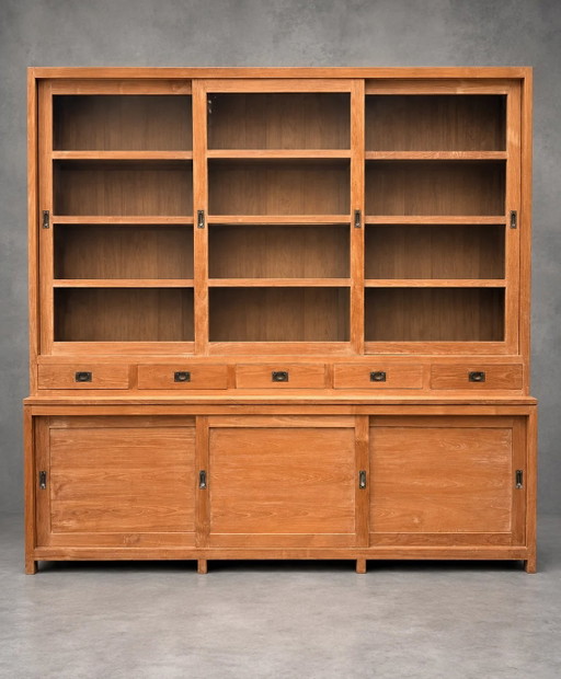 Große Teak Vitrine und Aufbewahrungsschrank