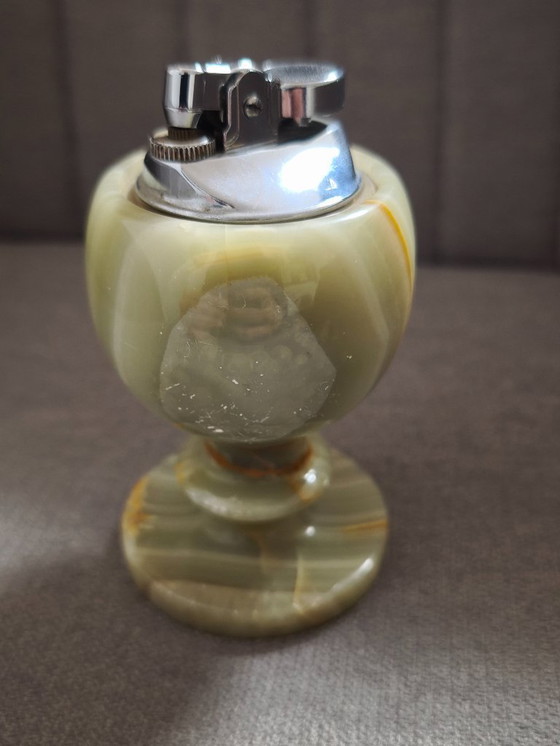 Image 1 of Briquet en onyx avec bougie chauffe-plat