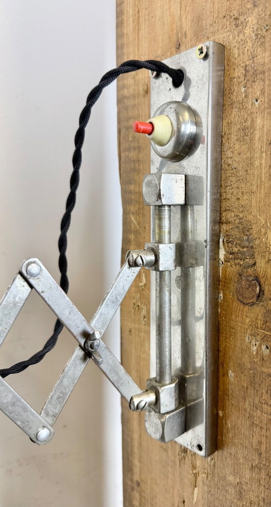 Image 1 of Lampada da parete industriale a forbice di metà secolo, anni '50