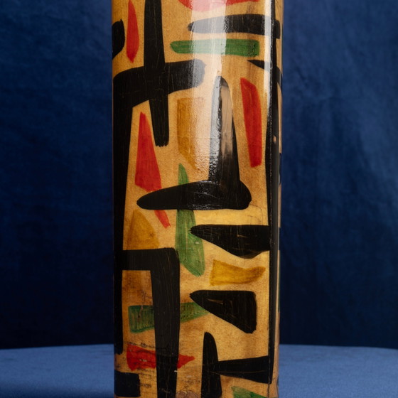 Thermos Aldo Tura Mod. 796D en parchemin à décor abstrait, 1940 – Objets déco, Leather, Abstract (photo 17 of 24)