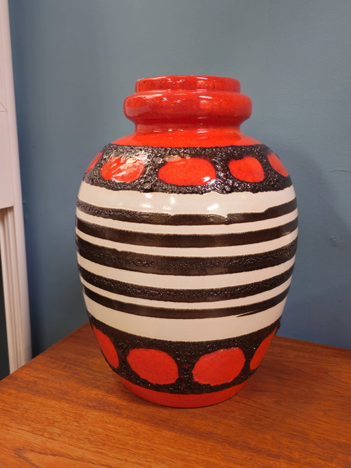 Zeldzame West Germany Scheurich Vloervaas  Rood