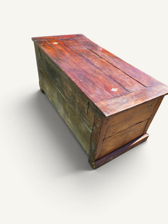 Large Antique Rustic Solid Wood Chest – 19th Century – Storage cabinet (photo 5 of 5)
