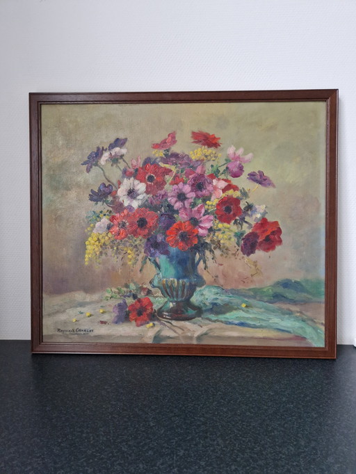 Flower still life Raymond Charlot (1878-1923) 73 x 63cm
