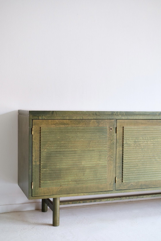 Vintage dressoir door Asko in de jaren 70, Hout, Groen (foto 2 van 12)