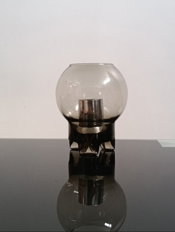 Image 1 of Lampada da tavolo in vetro fumé di Sussmuth Leuchten, anni '70