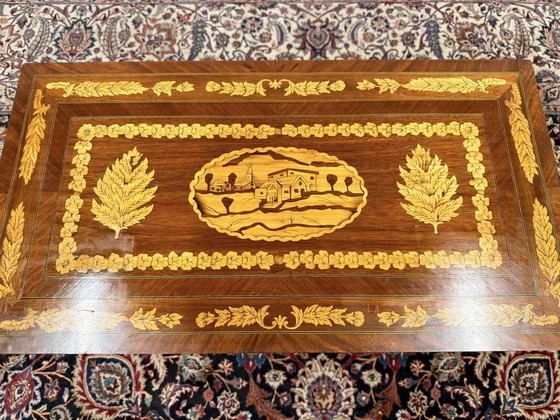 Tavolo da gioco olandese intarsiato del XIX secolo, Tavolini, Legno (foto 10 di 15)