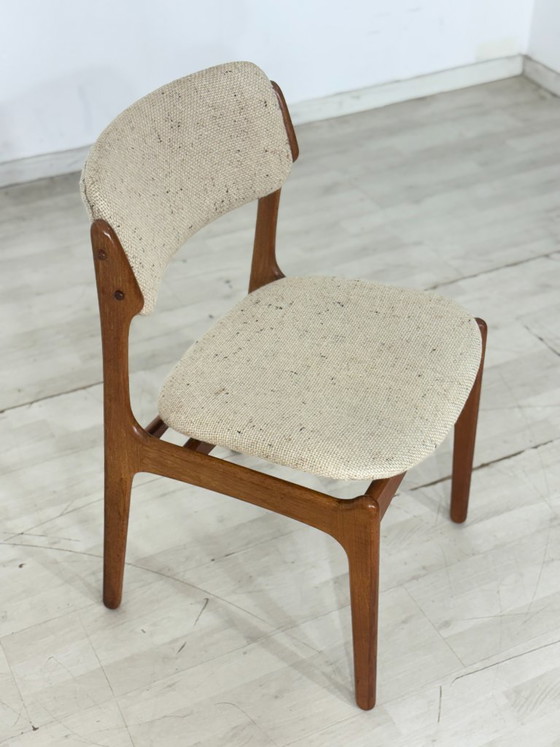 Set van 4 Deense designstoelen uit het midden van de 20e eeuw / Teakhouten eetkamerstoelen / Keukenstoelen (photo 7 of 14)