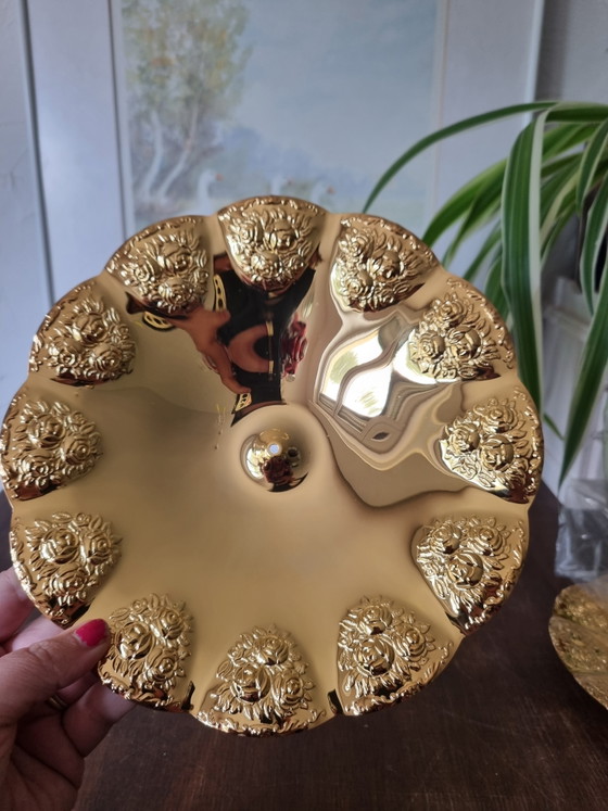 Vintage 24k Vergulde Etagère Nieuw met Originele Verpakking – BMF Rheingold West-Germany – Hollywood Regency (photo 10 of 15)