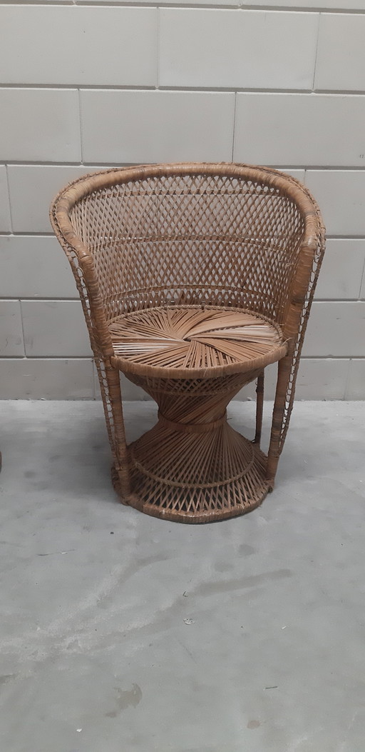 2X Vintage Rattan Chair