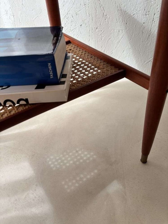 Image 1 of Swedish design side table Alberts mahogany & webbing 1960s