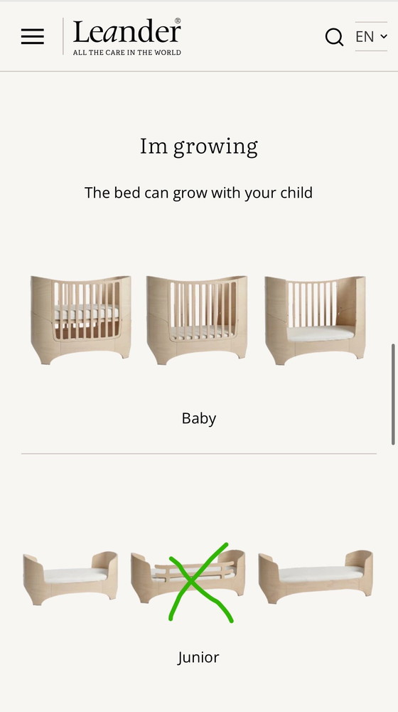 Image 1 of Leander Classic 0-7 ans avec matelas et tour de lit inclus