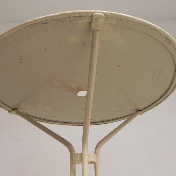 Bistro table with cast iron legs and round steel top, 1930s – Dining tables (photo 8 of 22)